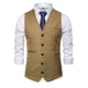thumbnail image 5 of Chaqueta de Traje de Ocio de Bolsillo sin Cuello en V de Color Sólido sin Mangas, Trajes de Hombre de Ajuste Delgado para el Uso Formal Informal, 5 of 8