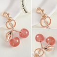 thumbnail image 6 of Glitter Cherry Bag Charm with Key Ring and Clip, Sparkling Cherry Purse Charms Cute Metal Keychain Accessory for Women Purses Bags Handbags Wallets Backpacks, Rose Gold, 6 of 9