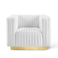 thumbnail image 6 of Modway Charisma Channel Tufted Performance Velvet Accent Armchair in White, 6 of 9