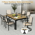 thumbnail image 2 of Patio Dining Set, Enyopro 7 Piece Outdoor Dining Set for 6, Patio Dining Furniture set with Swivel Textilence Chairs and Dining Table, for Garden Patio Backyard, Beige, 2 of 8