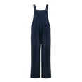 thumbnail image 5 of RPVATI Straps Bib Overall Loose Overalls Casual Wide Leg Jumpsuits with Pockets Navy M, 5 of 9