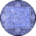 thumbnail image 1 of Ahgly Company Machine Washable Indoor Round Persian Blue Traditional Area Rugs, 4' Round, 1 of 4