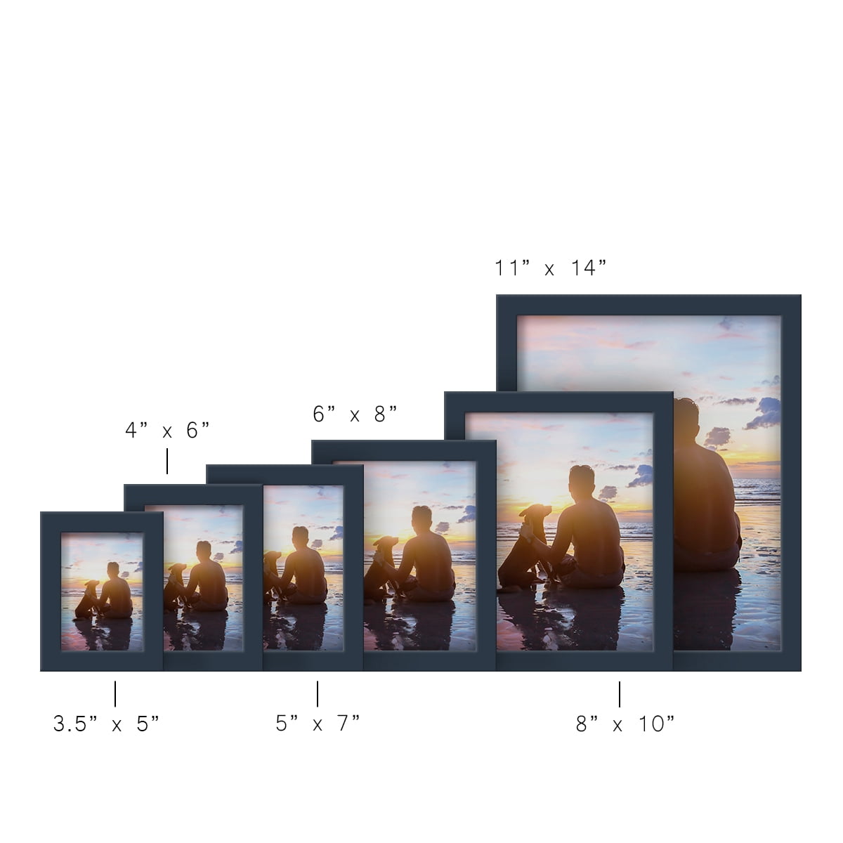 Modern Real Wood 11x14 inch Picture Frame in Navy