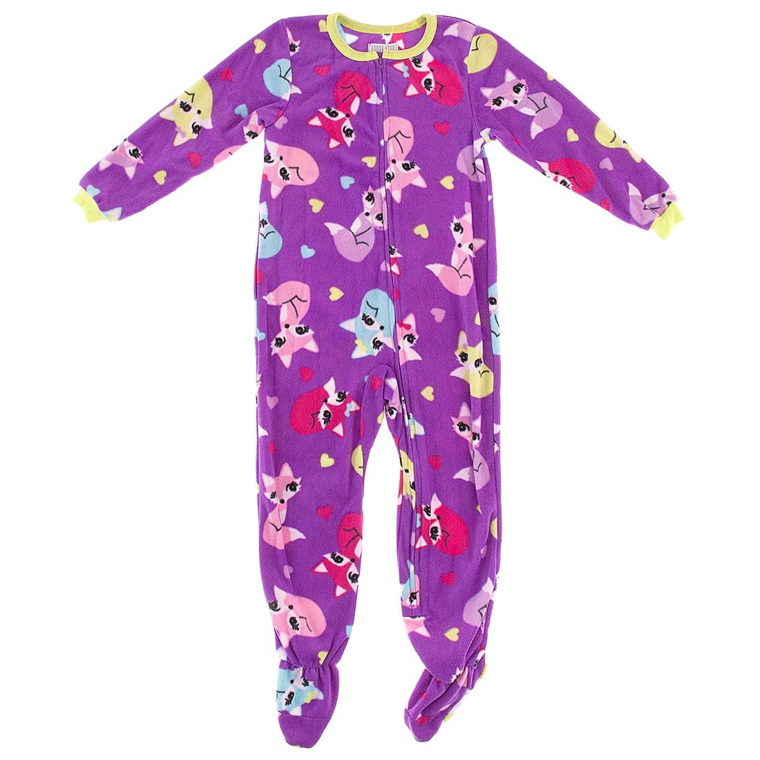 Komar Kids Little Girls' Purple Fox Footed Pajamas XS/45 Walmart