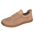 thumbnail image 3 of Nestiefly Womens Walking Shoes Wide Toe Box Barefoot Shoes Knitted Fashion Sneaker with Arch Support Khaki Wide 5, 3 of 6