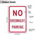 thumbnail image 2 of Aluminum No Overnight Parking Sign Warning Aluminum Decorative Signs Metal Aluminum Sign for Outdoor & Indoor 12" X 8", 2 of 5