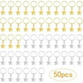 thumbnail image 2 of 50pcs Pentagram Star Hair Braid Clips Charms Five-pointed Star Hair Rings Dreadlock Clips Hair Accessories Hair Jewelry Gifts for Women, 2 Colors, 2 of 7