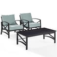 thumbnail image 1 of Crosley Furniture Kaplan 3Pc Fabric Conversation Set in Oil Bronze/Mist Green, 1 of 11