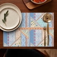 thumbnail image 5 of Multicolor Ethnic Striped Pattern Summer Placemats Table Placemats Set Of 4-Linen Kitchen Washable Placemats Table Mats 11.8"x17.7" Non-Slip Heat Resistant, 5 of 6