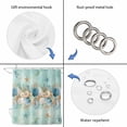 thumbnail image 4 of Beach Coastal Teal Shower Curtain, Waterproof Shower Curtains for Bathroom, Nautical Shell Starfish Coral Summer Washable Fabric Bathtub Curtain Set Bath Decor with 12 Hooks Standard 72"x72", 4 of 8