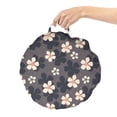 thumbnail image 2 of Sakura Round Floor Cushion with Handle, Continuous Cherry Blossoms Petals and Little Dots Composition, Decorative Pillow for Living Room & Dorms, 18" Round, Dark Grey Blush, by Ambesonne, 2 of 4