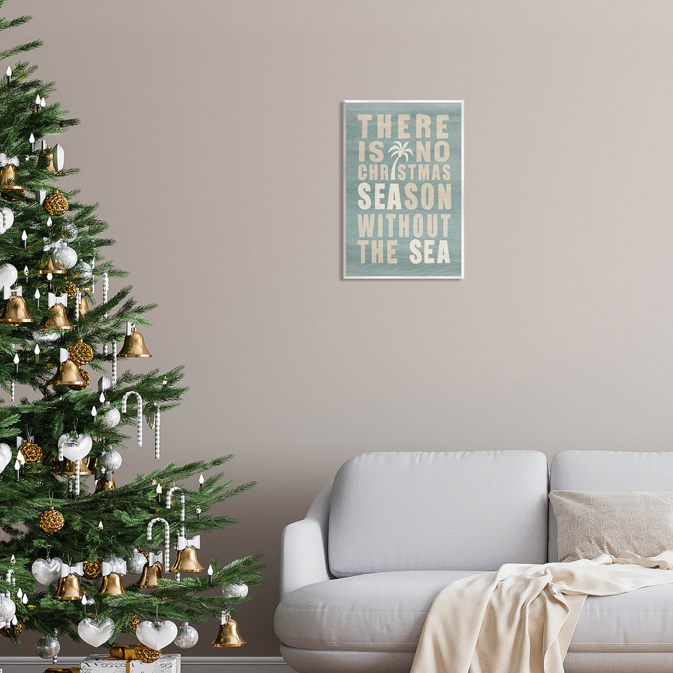 No Christmas Season Without Sea Phrase Holiday Graphic Art Unframed Art Print Wall Art