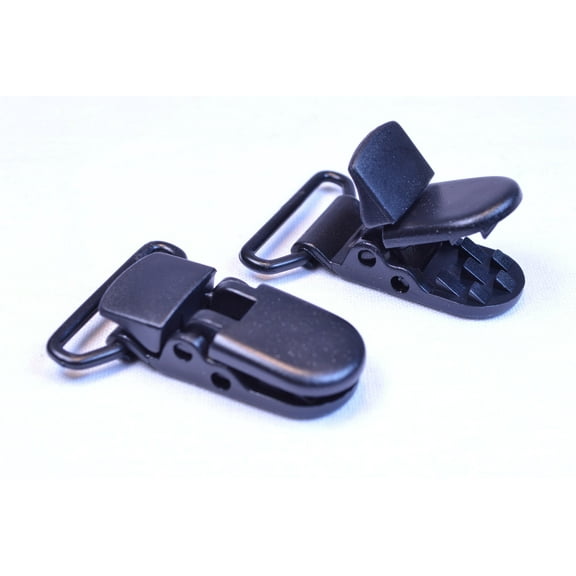 Suspender Clips 5 Pack - 1.5 Inch Black Plastic - Great for Paracord, sheet fastners, ID badge