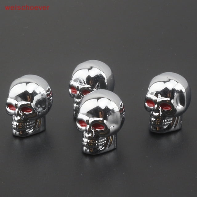 weischoever Tapas De Válvula De Calavera ABS Tapones De Rueda De Coche Para Ruedas De Aleación Tapa Neumático Automóvil Pezón Para Coches Motocicletas Bicicletas mx