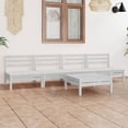 thumbnail image 1 of vidaXL 5 Piece Garden Lounge Set White Solid Pinewood, 1 of 5