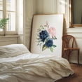thumbnail image 3 of Navy and Blush Flowers, Watercolor Flowers, Roses, Greenery, Girl Nursery - Illustration Unframed Wall Art Print 8 x 10 inches, 3 of 12