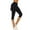 Black, variant on High-Waisted Skirted Legging Yoga Workout Capri Pants Leggings Tennis Skirts for Women