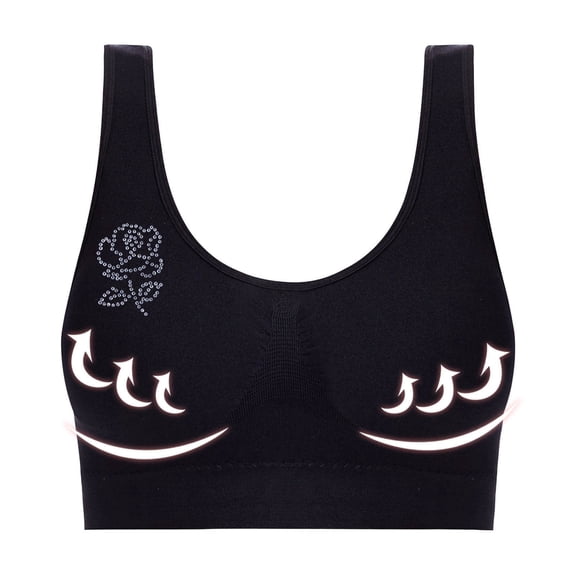 ylioge S-4X Plus Size Sports Bras for Women No Underwire Push Up Tshirt Bralettes Womens Stretchy Pullover Breathable Athletic Workout Underwear Bra