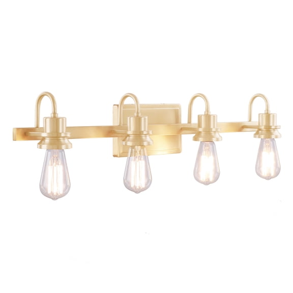 Aspen Creative 62304, Bathroom Vanity 4 Lights Fixture 30"W x 8-1/2"H x 4-1/2"E. Warm Brass Finish, Bulb Not Included