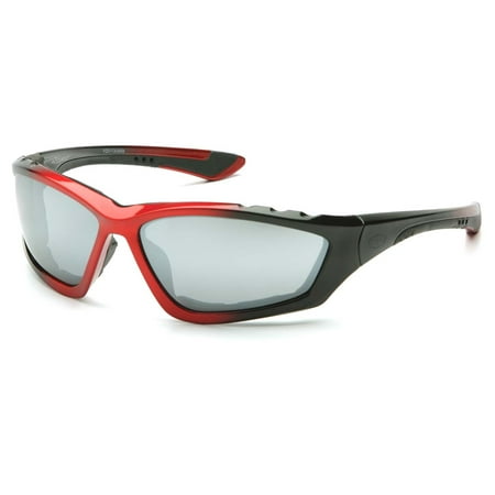 Black/Red Padded Frame/Silver Mirror Lens