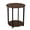 Mid Century Walnut, variant on Household Essentials Jamestown Round Side End Table with Storage Shelf Black Oak Wood Grain and Black Metal