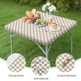 thumbnail image 4 of Beige and White Checkerboard Pattern Square Fitted Tablecloth with Elastic Edge,Square Table Cover,Washable Elastic Table Cover for Home Kitchen Party Decor 34"x34", 4 of 6