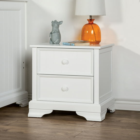 Furniture of America Livia Kids Transitional 2-Drawer Nightstand, White