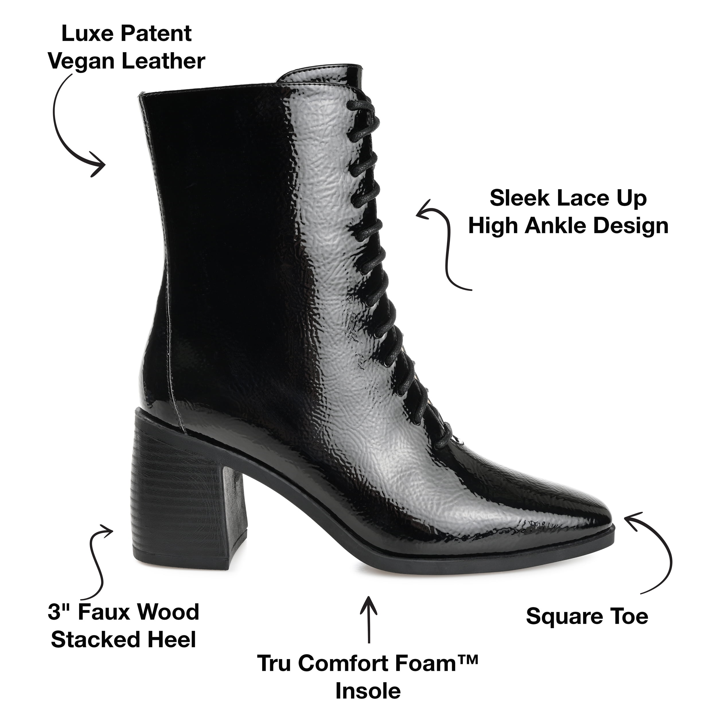 Journee Womens Covva Inside Zip Stacked Heel Booties, Widths Available