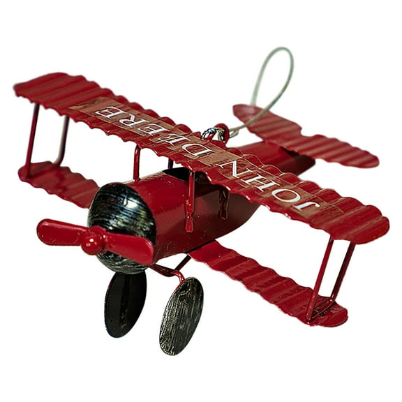 erfcxs Mini Retro Biplane Doll Metal Iron Aviation Aircraft Model Home Decoration Childrens Room Ornaments Childrens Gifts