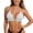 White, variant on Bikini Top for Women Solid color String Halter Back-tie Ruffled hem Wire Free Triangle Cups Swimwear Top Only(White,M)