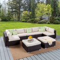 thumbnail image 3 of Santa Rosa 7 Seater Sectional Sofa Set with Cushions Multibrown/Beige, 3 of 30