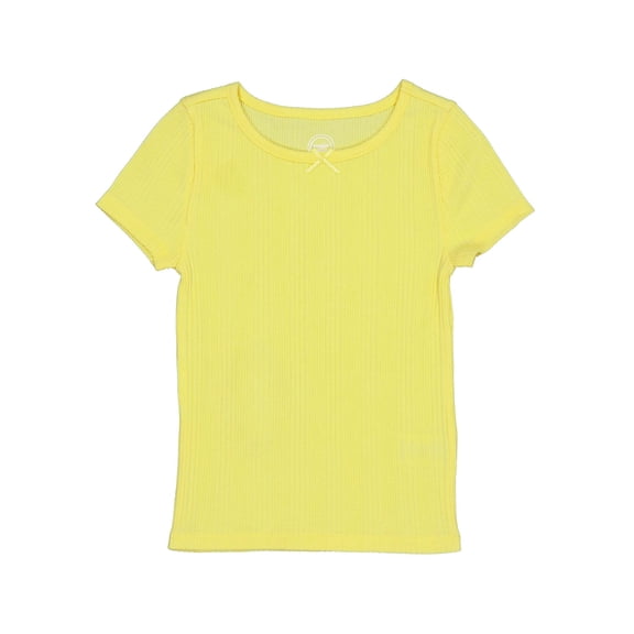 Wonder Nation Girls Short Sleeve Rib Tee, Sizes 4-18 & Plus