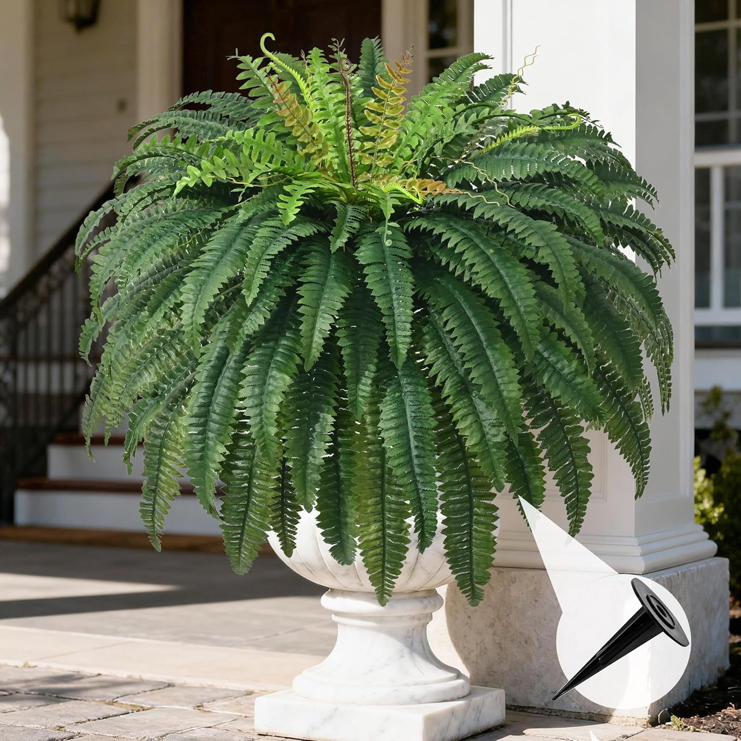 Lyacmy 48 Inch Fake Ferns Artificial Plants Large, 96 Leaves Artificial Ferns Fake Plants for Outdoors Front Porch Decor