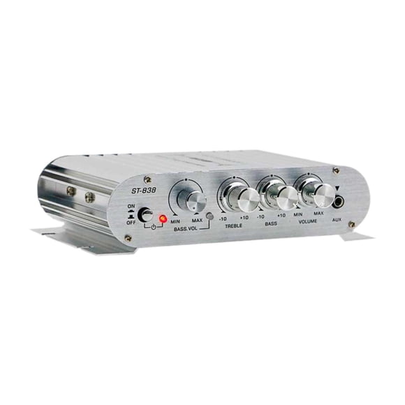 Wweixi Mini 12V Amplificateur de Son HiFi 1 Canal 80Wx2 Facile à Installer et Projecteurs et Téléviseurs Mini 12V 80Wx2 Son Stéréo HiFi Argent 150x90x40mm