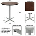 thumbnail image 3 of Hampden Furnishings Bennet Collection Steel Frame 36" Round Top, X Base, 42" Height, Cafe Table Grey Frame/Mahogany Top, 3 of 5