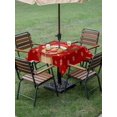 thumbnail image 3 of Outdoor Tablecloth with Umbrella Hole and Zipper, Merry Christmas Square Table Cloth 54x54 Inch Waterproof Tablecloth, Red Winter Xmas Cartoon Deer Snowflake Picnic Table Cover for Patio Camping, 3 of 7