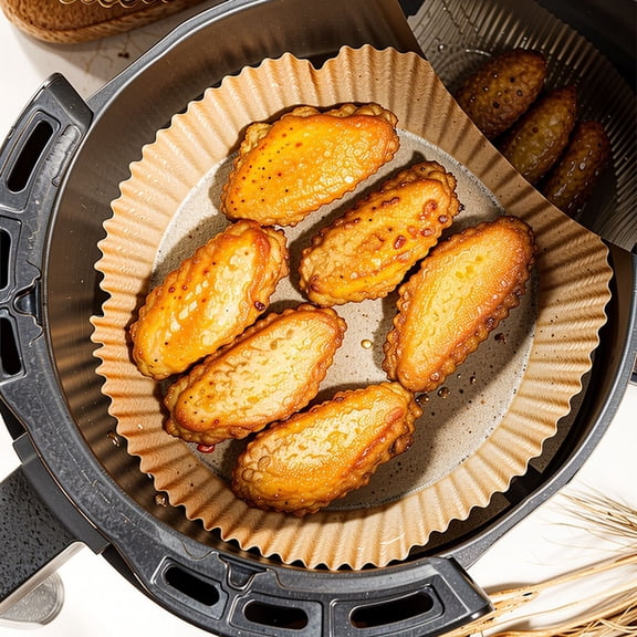 5.8" Small Round Air Fryer Liners, 2-4 qt Airfryer Paper Liners | 50 Pcs Disposablepaper liner for Non-Stick and Oil Proof for Easy Clean up