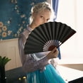 thumbnail image 6 of Retro Large Folding Fan for Line Dancing, Festivals & Performances - Lustring Hand Fan with Clacking Sound, Easy Open & Close, Foldable Dance Accessory for Weddings & Parties, 6 of 6