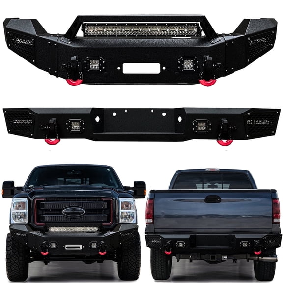 Vijay Steel Front and  Rear Bumpers for 2011-2012-2013-2014-2015-2016 Ford F250/F350/F450 Super Duty