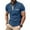 Blue, variant on Mens Summer Casual T-Shirts Fashion Solid Stand Collar Blouses Pullover Button Short Sleeve Shirts Crew Neck Short Sleeve Henley Top