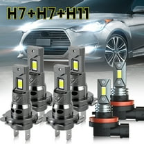 Quayub LED Headlight High Low Beam   Fog Light Bulbs Combo 6500K For 2012-2015 2016 2017 Hyundai Veloster,Pack of 6