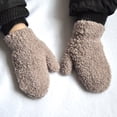 thumbnail image 2 of Ticikt Winter Knitted Baby Gloves for Toddlers 1 to 3 Years Old Cold Weather Lined Thickened Warm Mittens,Color:Khaki, 2 of 8