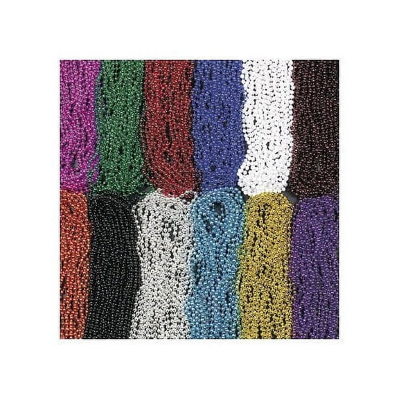 Metallic Mega Bead Necklace Assortment - Jewelry - 144 Pieces