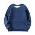 thumbnail image 6 of Atogsazn Girls Oversized Sweatshirt Kids Casual Fleece Pullover Long Sleeve Sweater Fall Clothing Crew Neck Tops Dark Blue 10-11 Years Fashion, 6 of 6