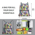 thumbnail image 2 of Fuzoiu Llamas Colorful Print Drawstring Backpack Water Resistant String Bag Sports Sackpack Gym Sack for Men Women, 2 of 6