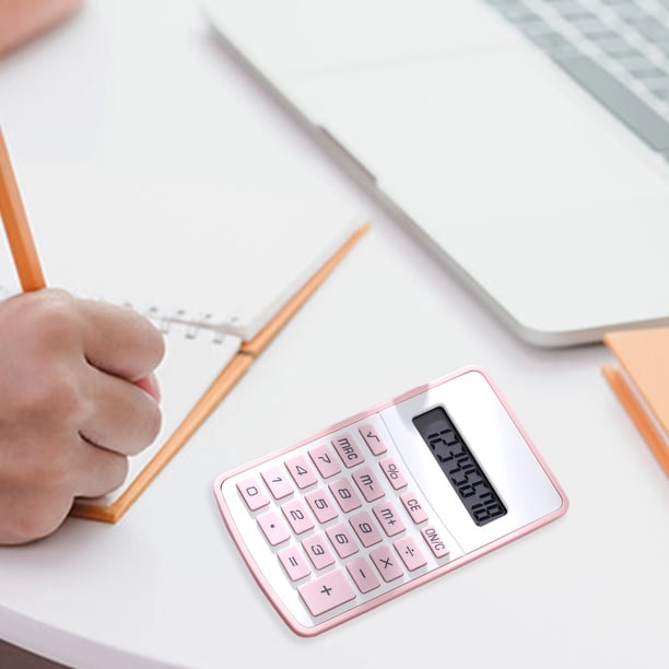 Calculadora estándar de 8 dígitos con pantalla grande y botones redondos | Calculadora básica de escritorio con teclas silenciosas y sensibles