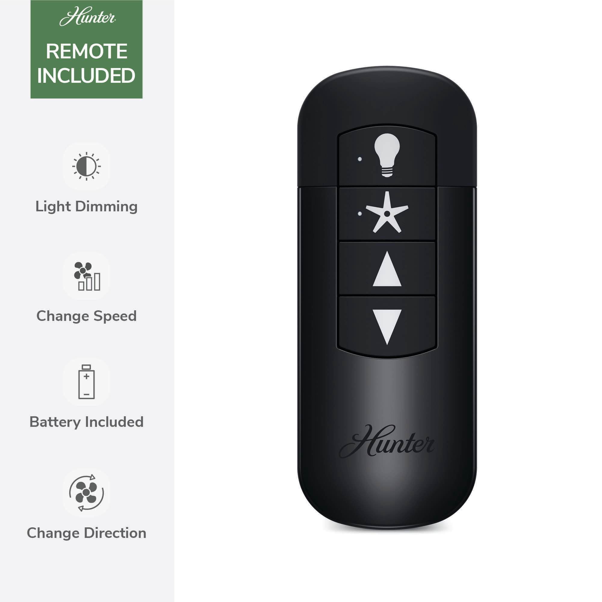 Hunter 60 inch Bolsa Matte Black Ceiling Fan with LED Light Kit and Handheld Remote