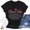 Black, variant on Hvot&aat Women's Cute Letters Printed T-shirt Loose Fit Crewneck Short Sleeve Blouses Summer Workout Tops