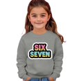 thumbnail image 2 of CUZIBR Boys 67 Sweatshirt Cute Letter Print Long Sleeve Crewneck 67 Shirt Pullovers Tops Comfortable Kids Athletic Dailywear,Grey,2-3 Years, 2 of 6