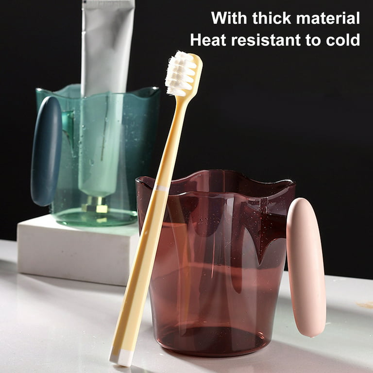 Hesroicy Mouthwash Cup Transparent Large Capacity PP Compact Novelty Style  Toothbrush Tumbler Rinse Cup Bathroom Supplies 